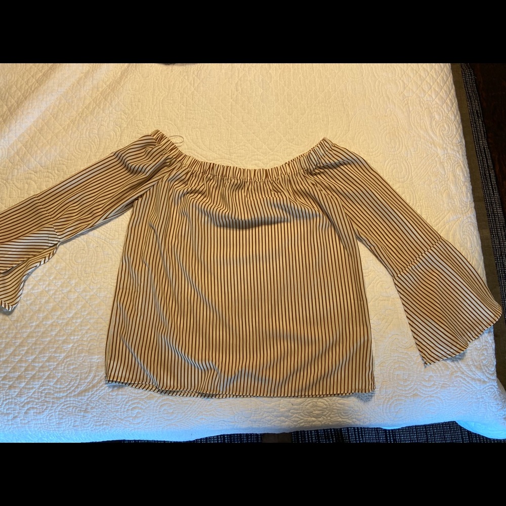 Striped off shoulder top